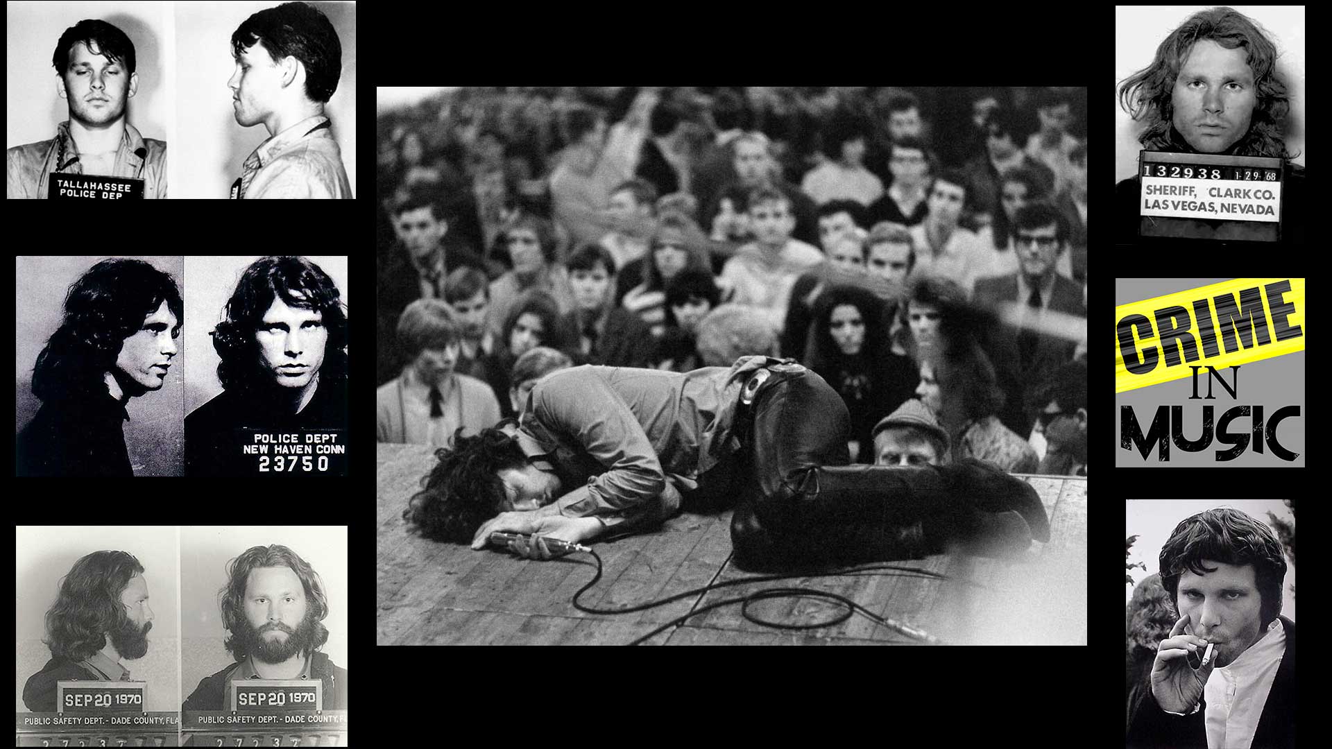photo collage of Jim Morrison, Musician, poet, the Lizard King